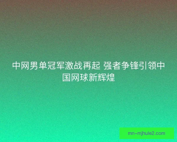 中网男单冠军激战再起 强者争锋引领中国网球新辉煌